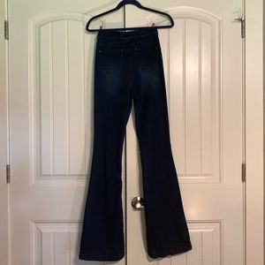Wide flare leg pants with cute tie!